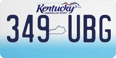 KY license plate 349UBG