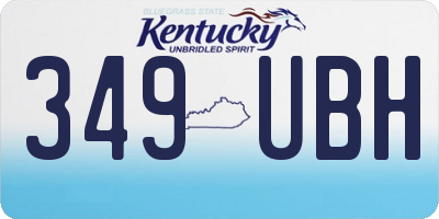 KY license plate 349UBH