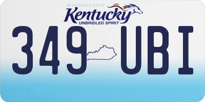 KY license plate 349UBI