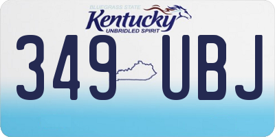KY license plate 349UBJ