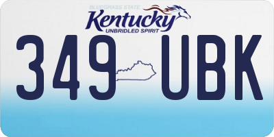 KY license plate 349UBK