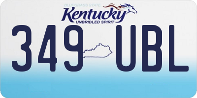 KY license plate 349UBL