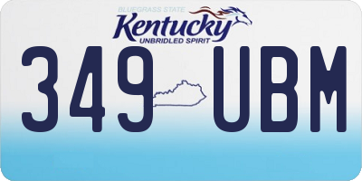 KY license plate 349UBM