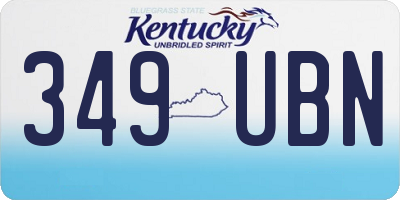 KY license plate 349UBN