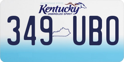 KY license plate 349UBO