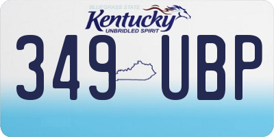 KY license plate 349UBP