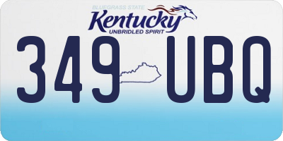 KY license plate 349UBQ