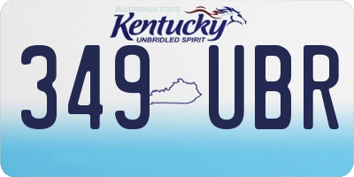 KY license plate 349UBR