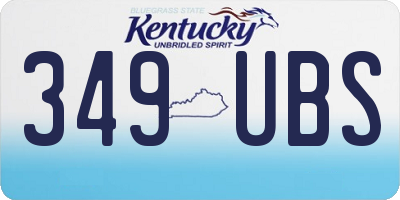 KY license plate 349UBS