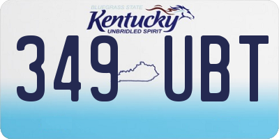 KY license plate 349UBT