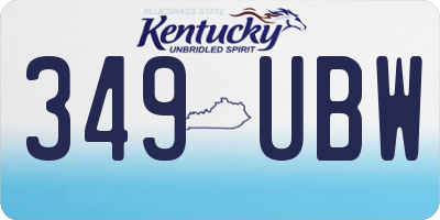 KY license plate 349UBW