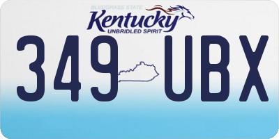 KY license plate 349UBX