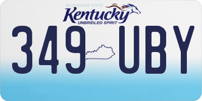 KY license plate 349UBY