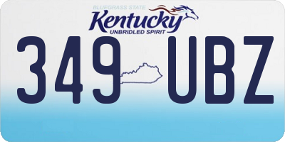KY license plate 349UBZ
