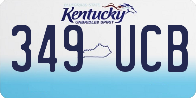 KY license plate 349UCB