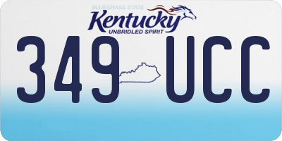 KY license plate 349UCC
