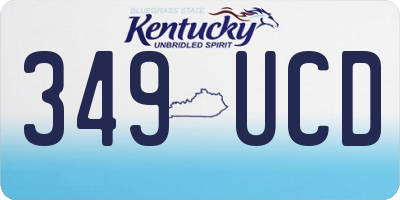 KY license plate 349UCD