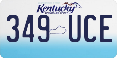 KY license plate 349UCE