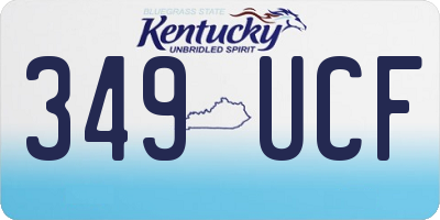 KY license plate 349UCF