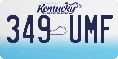 KY license plate 349UMF