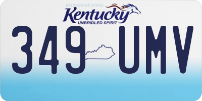 KY license plate 349UMV