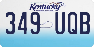 KY license plate 349UQB