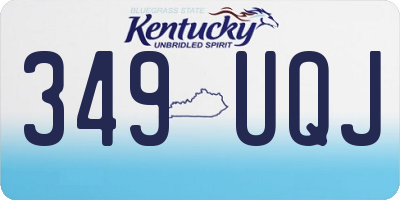 KY license plate 349UQJ