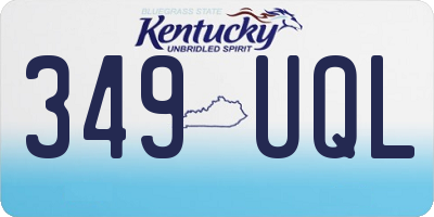 KY license plate 349UQL