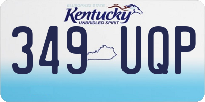 KY license plate 349UQP