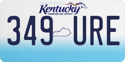 KY license plate 349URE