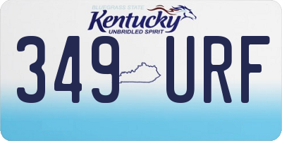 KY license plate 349URF
