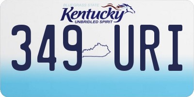 KY license plate 349URI