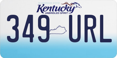 KY license plate 349URL