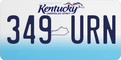 KY license plate 349URN