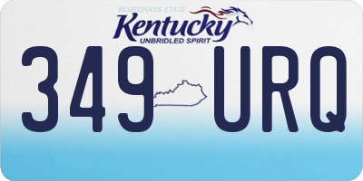 KY license plate 349URQ
