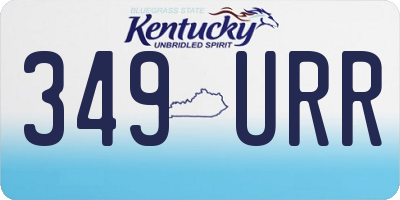 KY license plate 349URR