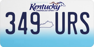 KY license plate 349URS