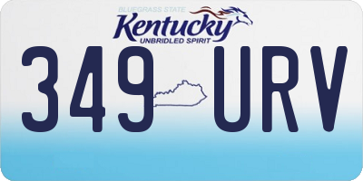 KY license plate 349URV