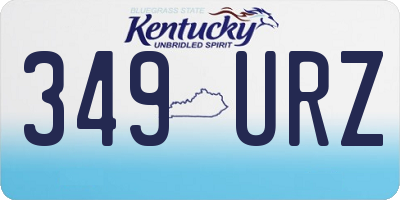 KY license plate 349URZ