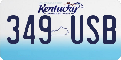 KY license plate 349USB