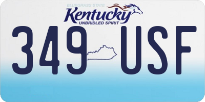 KY license plate 349USF