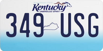 KY license plate 349USG