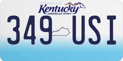 KY license plate 349USI