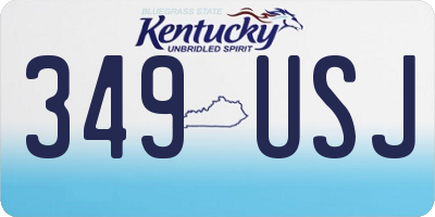 KY license plate 349USJ