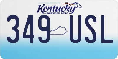 KY license plate 349USL