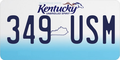 KY license plate 349USM