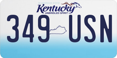 KY license plate 349USN