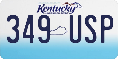 KY license plate 349USP