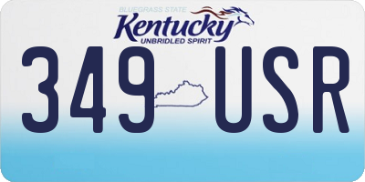 KY license plate 349USR
