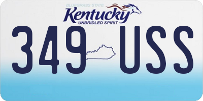 KY license plate 349USS